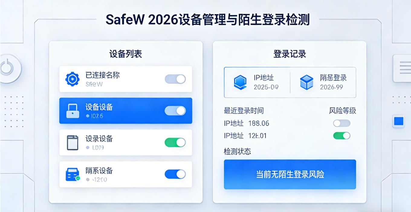 SafeW 陌生设备登录检测与强制下线操作指南 2026插图