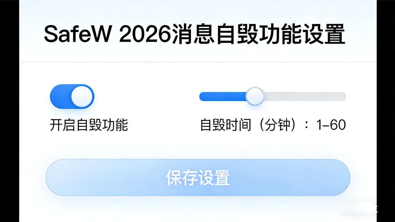 SafeW 消息自毁功能全场景设置教程 2026插图