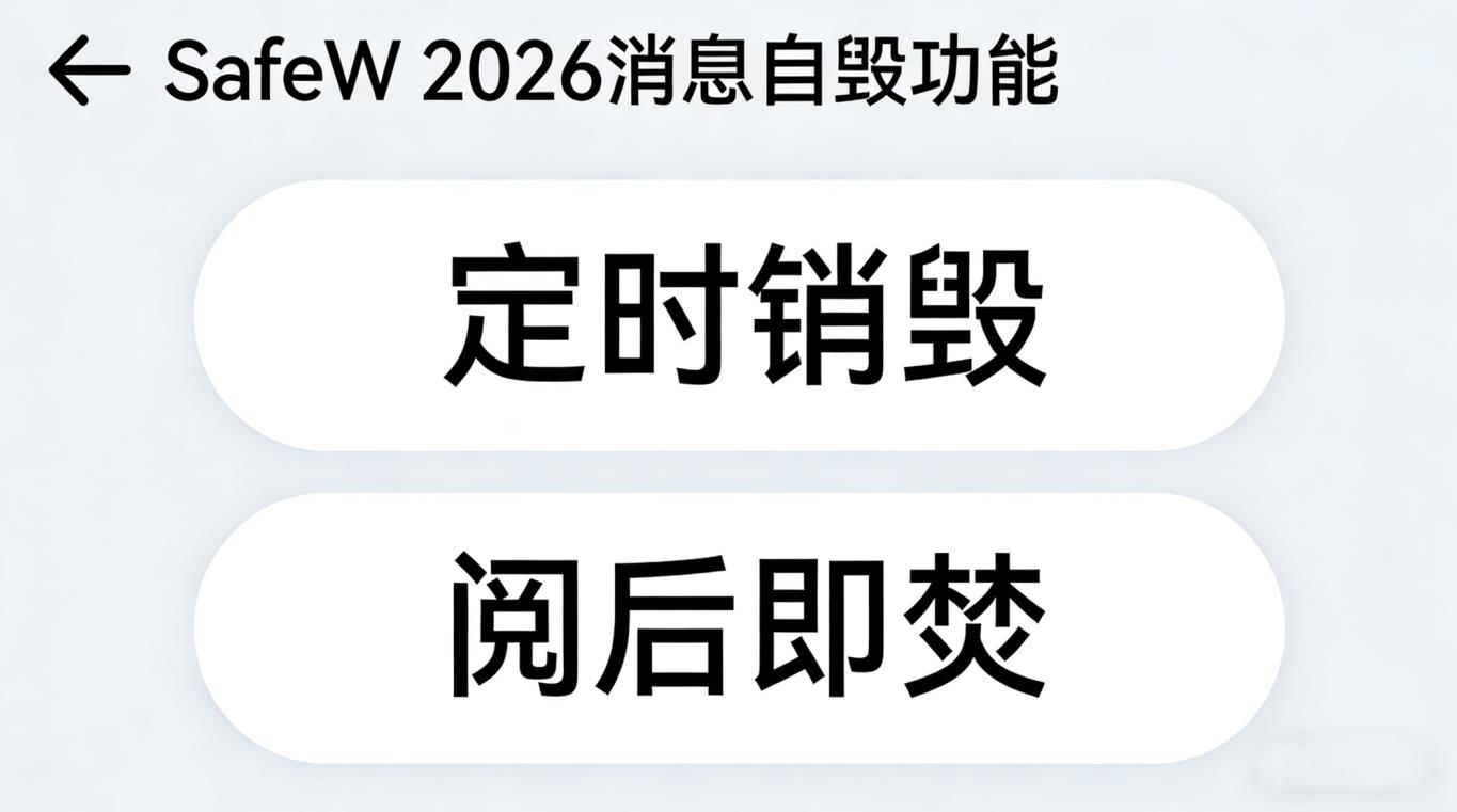 SafeW 2026消息自毁功能｜私密聊天+办公防泄密全教程插图
